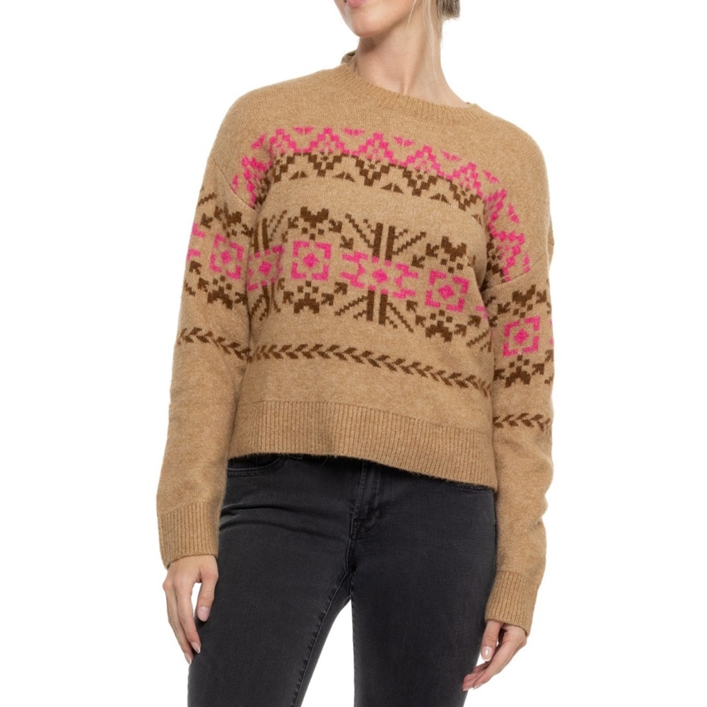 Lucky Brand Women's  Fair Isle Nordic Sweater Size M Pullover Winter Knit Cozy‎